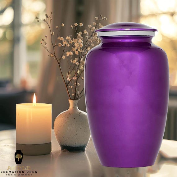 Handcrafted Meena-Coated Cremation Urn – Aluminum, Engravable