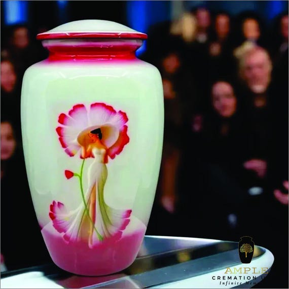 Handcrafted Aluminum Cremation Urn: Stairway to Heaven Meena Art, Large (220 Cu)