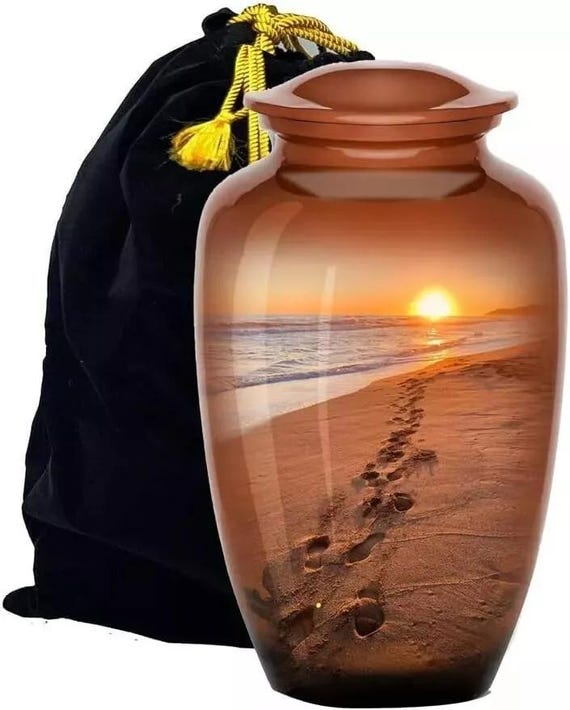 Handcrafted Aluminum Cremation Urn: Meena Enamel Art, Large & Keepsake Sizes