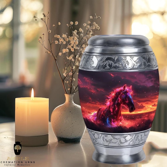 Ample Cremation Urns Aluminium Cremation Vessel with Elegant Handcrafted Design for Honoring Loved Ones’ Final Resting Place