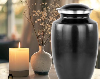 Handcrafted Meena Coated Aluminum Cremation Urns - Elegant Keepsake (3×2&quot;) & Adult Urns (10.5×6.5&quot;) - Leakproof, Engravable Memorials