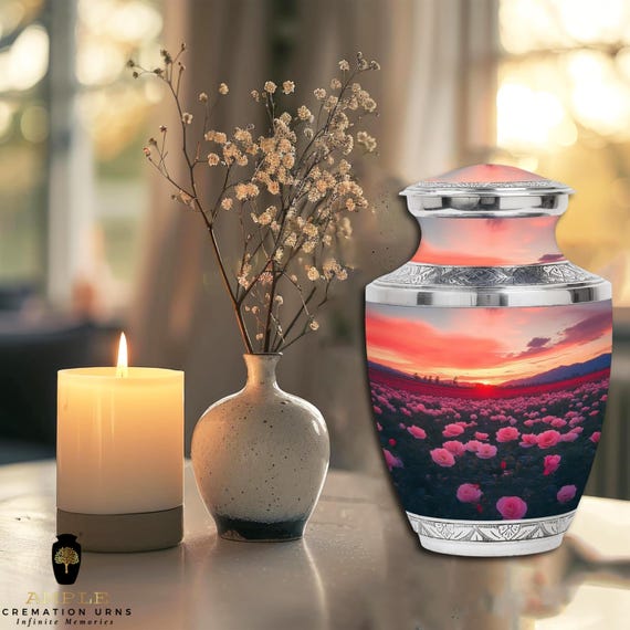 Ample Cremation Urns Aluminium Cremation Vessel with Elegant Handcrafted Design for Honoring Loved Ones’ Final Resting Place