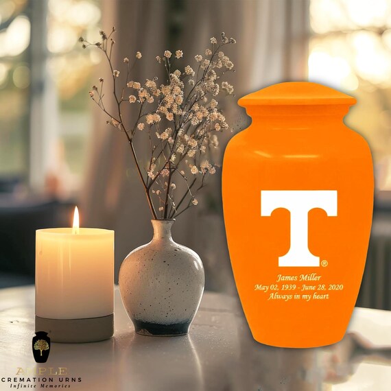 Meena Coated Cremation Urn: Handcrafted Aluminum Memorial Vessel