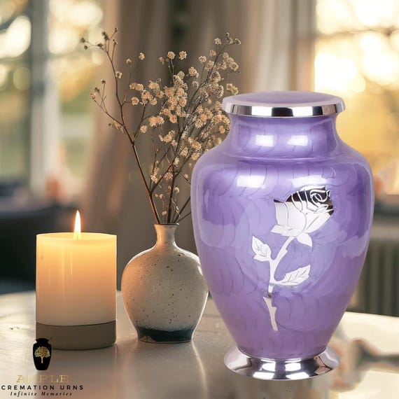 Handcrafted Meena-Coated Aluminum Cremation Urn – Large Memorial, Leakproof