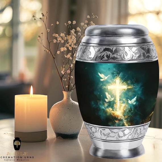 Meena Coated Cremation Urn | Handcrafted Aluminum Memorial Vessel