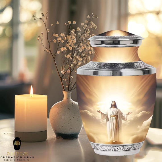 Handcrafted Aluminum Cremation Urn – Meena Coated, Elegant Design