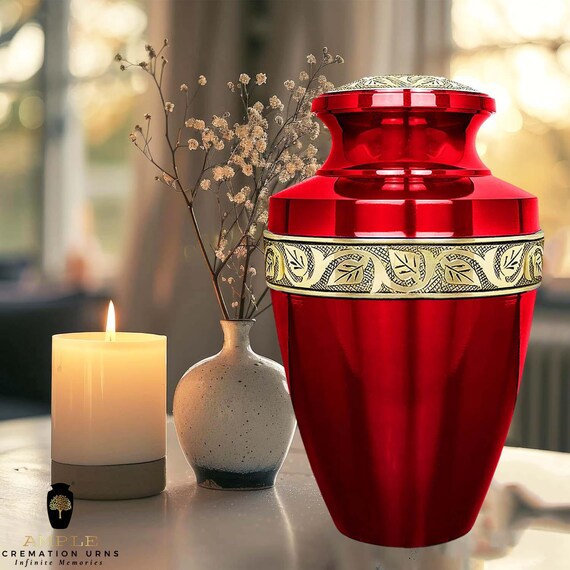 Meena-Coated Aluminum Cremation Urn – Eternal Tribute Memorial