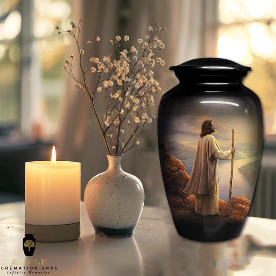 Meena Coated Cremation Urn: Handcrafted Aluminum Memorial Vessel