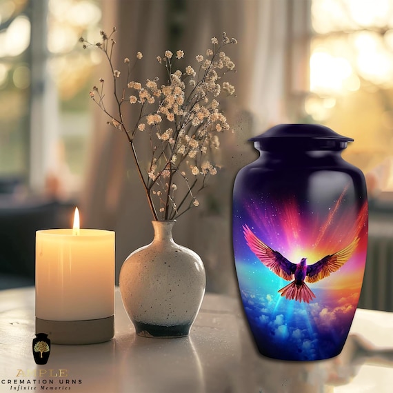 Ample Cremation Urns Aluminium Cremation Vessel with Elegant Handcrafted Design for Honoring Loved Ones’ Final Resting Place