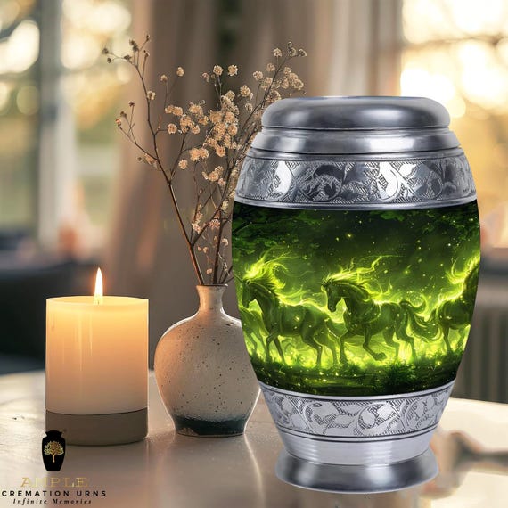 Engraved Aluminum Cremation Urn - Meena Coated, Large 220 cu in