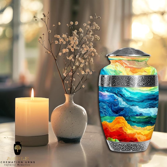 Ample Cremation Urns Aluminium Cremation Vessel with Elegant Handcrafted Design for Honoring Loved Ones’ Final Resting Place