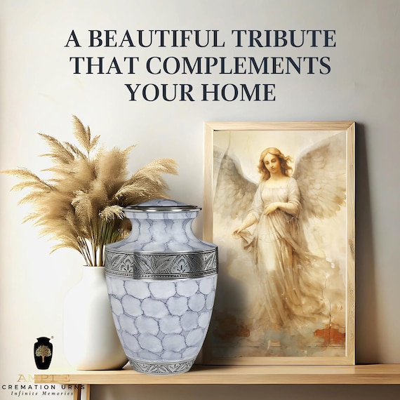 Elegant Aluminum Cremation Urn – Adult Memorial Keepsake (10.5"x6.5")