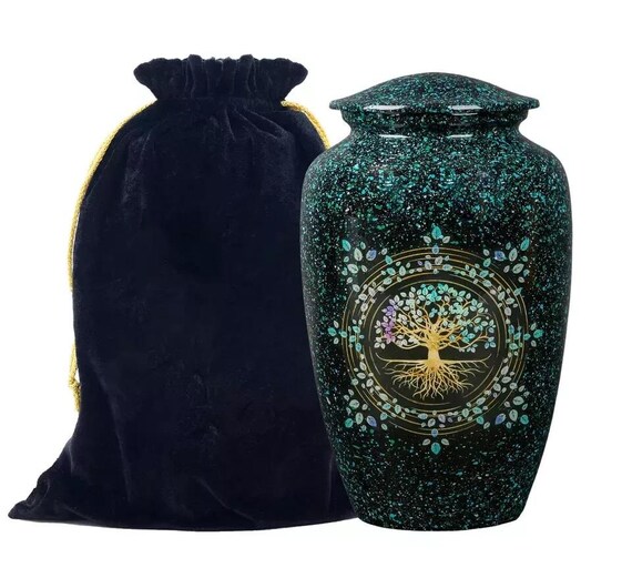 Handcrafted Aluminum Cremation Urn – Tree of Life Design, Large & Keepsake Sizes