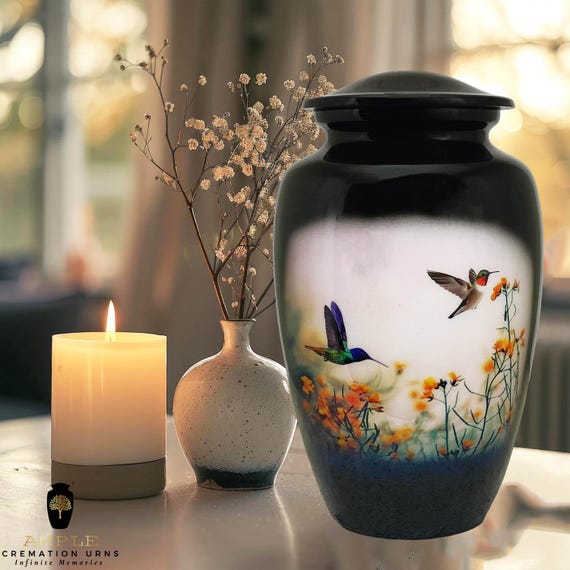 Handcrafted Aluminum Cremation Urn – Meena Coating, Art Memorial (220 Cu)