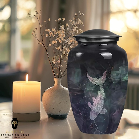 Handcrafted Aluminum Cremation Urn - Meena Coated, Large & Keepsake Sizes