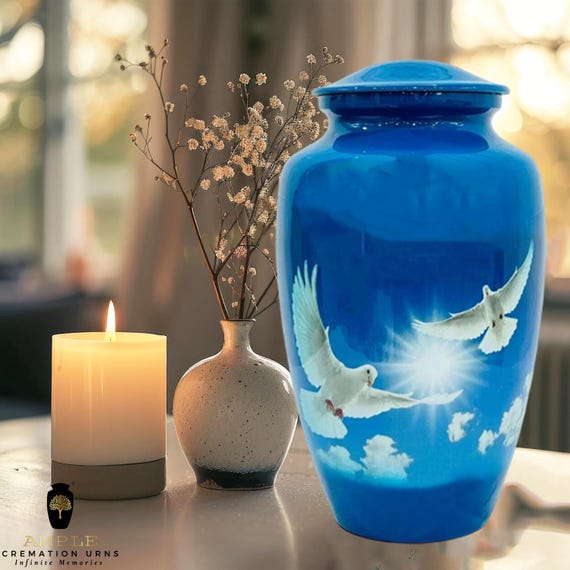 Handcrafted Aluminum Cremation Urn – Serenity Collection, Meena Coating