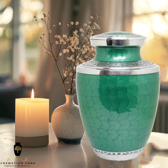 Handcrafted Meena Coating Cremation Urn – Aluminum Keepsake, Engraving Option