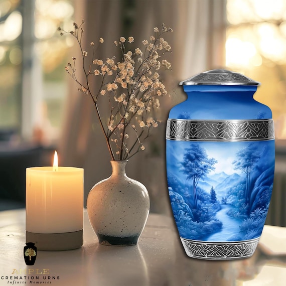 Ample Cremation Urns Aluminium Cremation Vessel with Elegant Handcrafted Design for Honoring Loved Ones’ Final Resting Place
