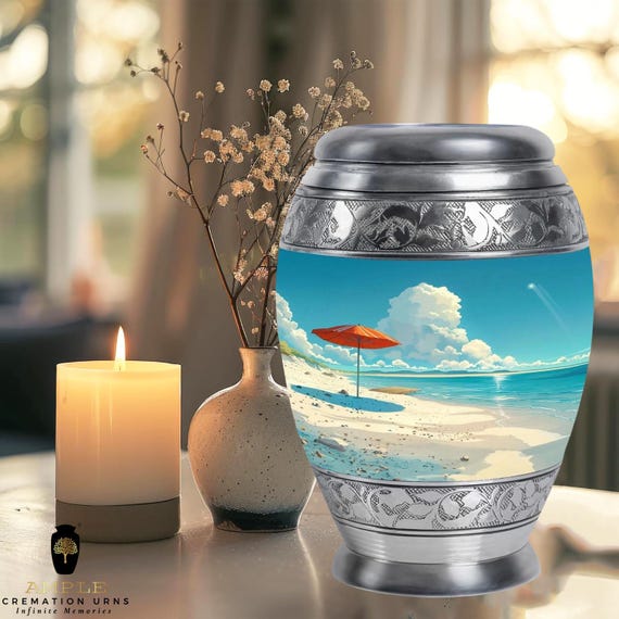 Ample Cremation Urns Aluminium Cremation Vessel with Elegant Handcrafted Design for Honoring Loved Ones’ Final Resting Place