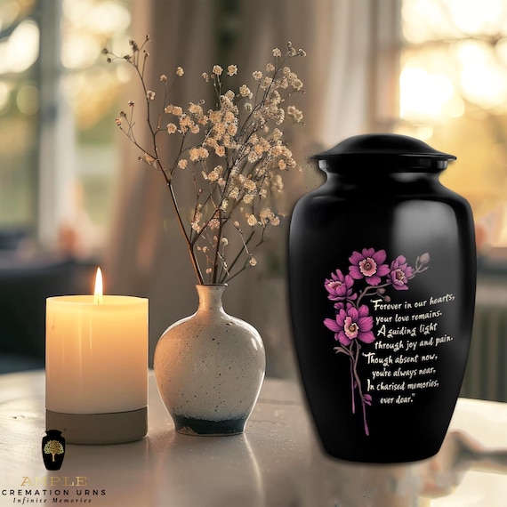 Ample Cremation Urns Aluminium Cremation Vessel with Elegant Handcrafted Design for Honoring Loved Ones’ Final Resting Place