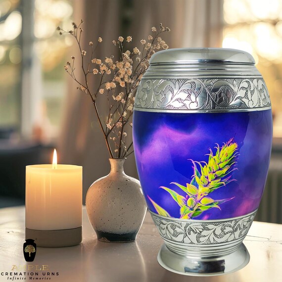 Meena Coated Aluminum Cremation Urn – Large, Leakproof (220 cu in)