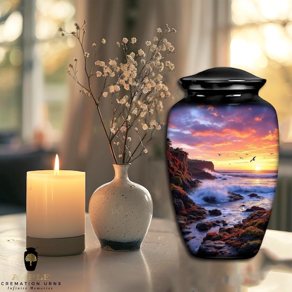 Ample Cremation Urns Aluminium Cremation Vessel with Elegant Handcrafted Design for Honoring Loved Ones’ Final Resting Place