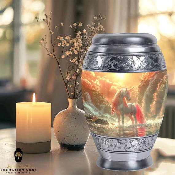 Handcrafted Meena-Coated Aluminum Cremation Urn – Keepsake, Leak-Proof (3" & 10.5")