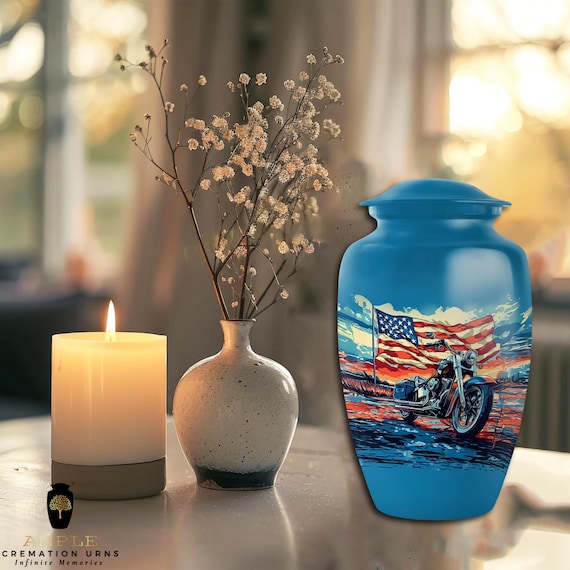 Ample Cremation Urns Aluminium Cremation Vessel with Elegant Handcrafted Design for Honoring Loved Ones’ Final Resting Place