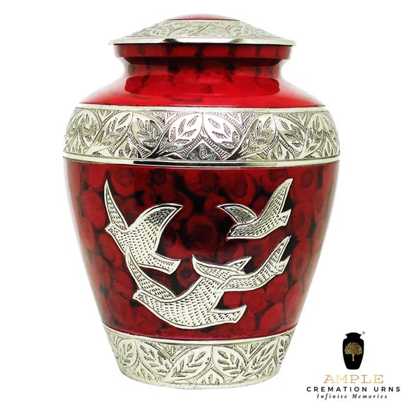 Handcrafted Meena Coated Aluminum Cremation Urn – Elegant Memorial