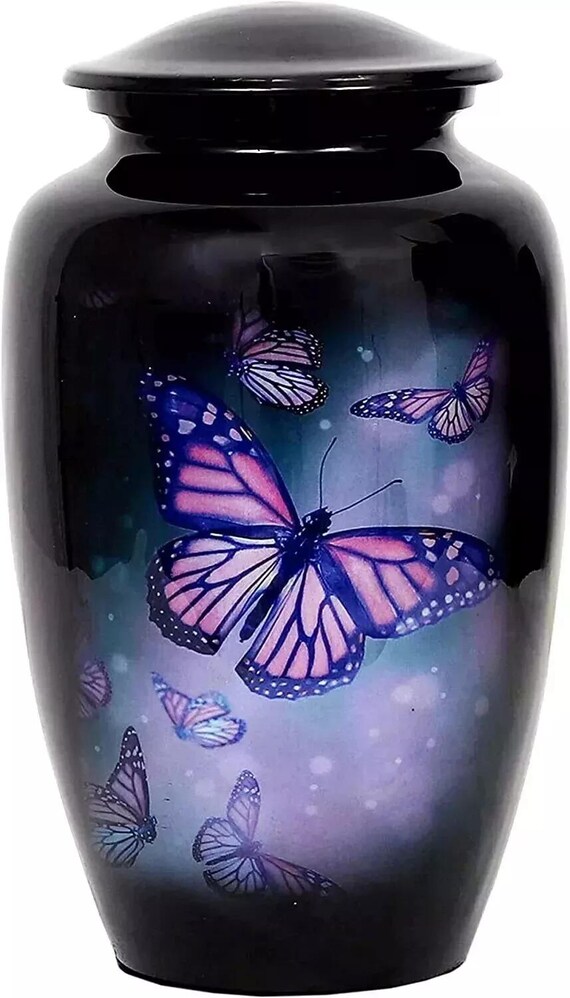 Handcrafted Butterfly Cremation Urn – Meena Coating, Aluminum Keepsake