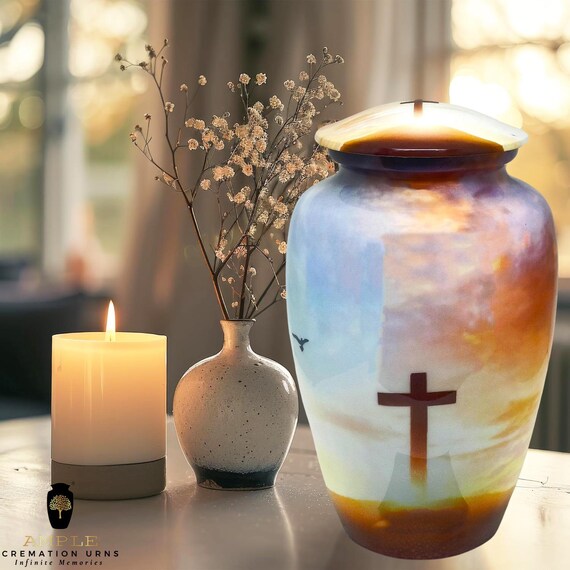 Engravable Aluminum Cremation Urn - Adult Keepsake Memorial (10.5"x6.5")