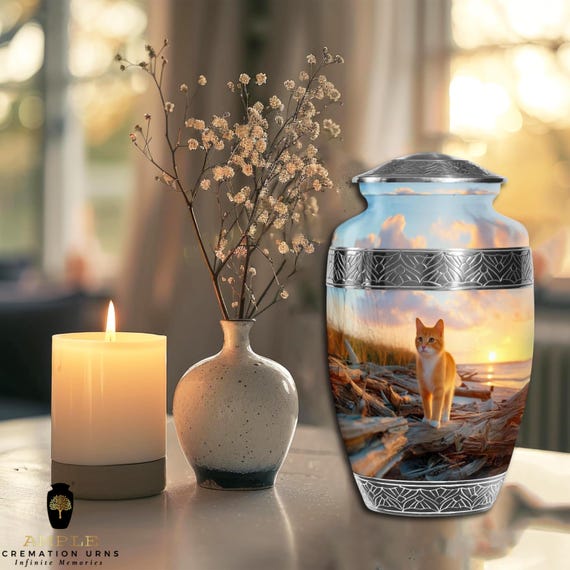 Ample Cremation Urns Aluminium Cremation Vessel with Elegant Handcrafted Design for Honoring Loved Ones’ Final Resting Place