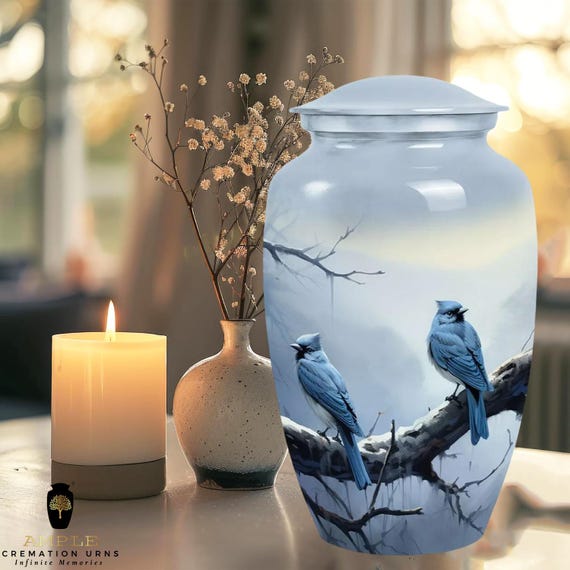 Ample Meena Coated Aluminium Cremation Urn for Ashes – Memorial Funeral Urn for Adult Ashes, Tribute & Memorial Use