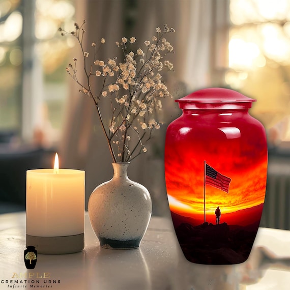 Ample Cremation Urns Aluminium Cremation Vessel with Elegant Handcrafted Design for Honoring Loved Ones’ Final Resting Place