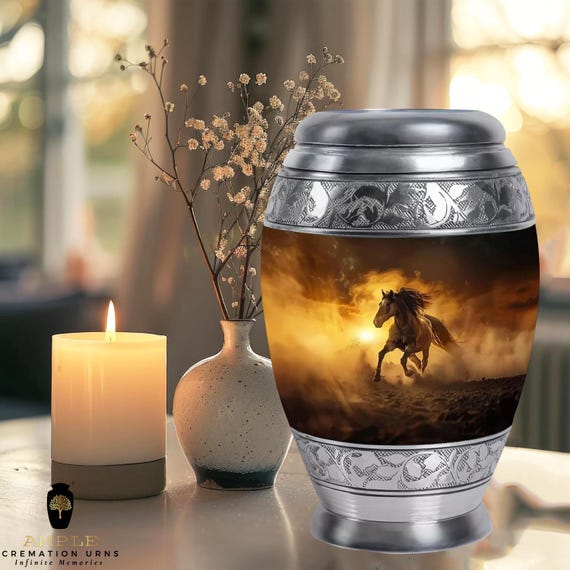 Ample Cremation Urns Aluminium Cremation Vessel with Elegant Handcrafted Design for Honoring Loved Ones’ Final Resting Place