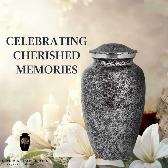 Handcrafted Meena-Coated Cremation Urn – Aluminum Memorial, Engravable