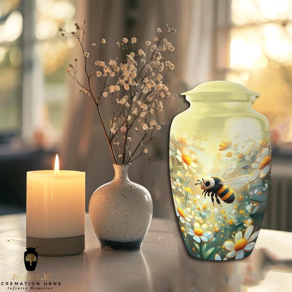 Ample Cremation Urns Aluminium Cremation Vessel with Elegant Handcrafted Design for Honoring Loved Ones’ Final Resting Place