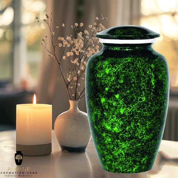 Handcrafted Meena Coated Cremation Urn - Elegant Memorial, Engravable
