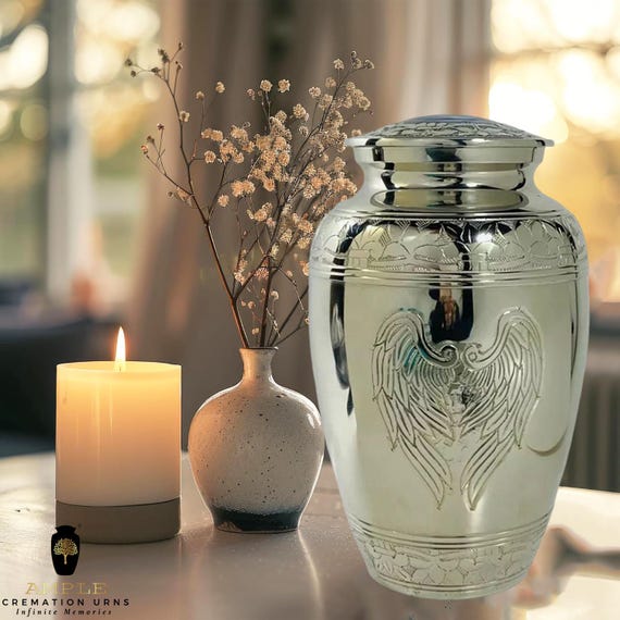 Handcrafted Aluminum Cremation Urn with Meena Coating - Large or Keepsake Size