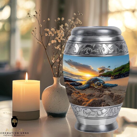Meena Coated Aluminum Cremation Urn - Large & Keepsake Sizes