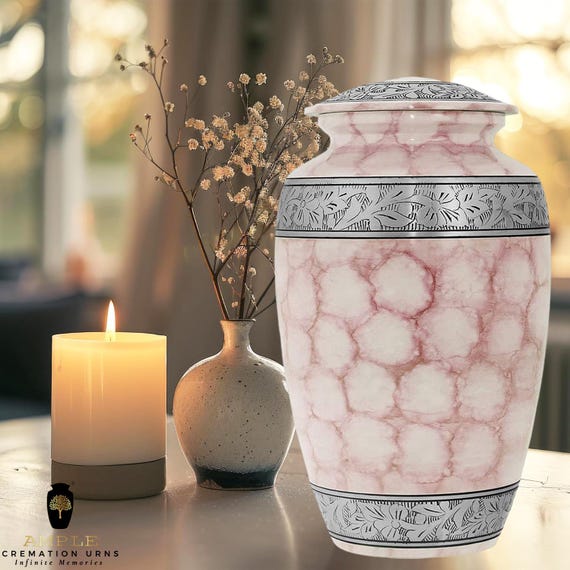 Handcrafted Aluminum Cremation Urn – Meena Art Enamel, 'Infinite Memories' Design