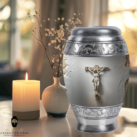 Ample Meena Coated Aluminium Cremation Urn for Ashes – Memorial Funeral Urn for Adult Ashes, Tribute & Memorial Use
