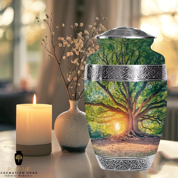 Ample Cremation Urns Aluminium Cremation Vessel with Elegant Handcrafted Design for Honoring Loved Ones’ Final Resting Place
