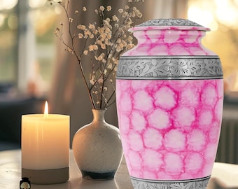 Eternal Keepsake – Premium Aluminum Cremation Urn with Meena Coating (6.5x6.5x10.5 inches)
