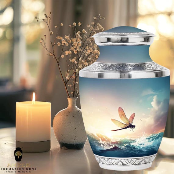 Meena-Coated Aluminum Cremation Urn (10.5" Large)