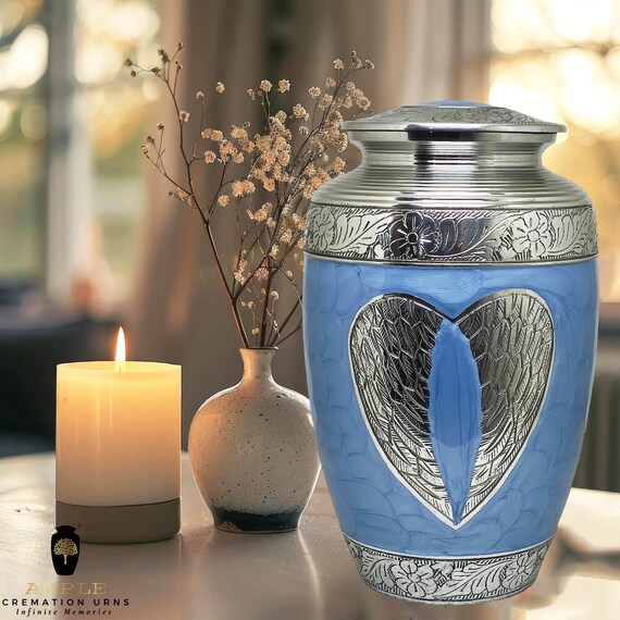 Meena-Coated Aluminum Cremation Urn: Elegant Memorial Keepsake