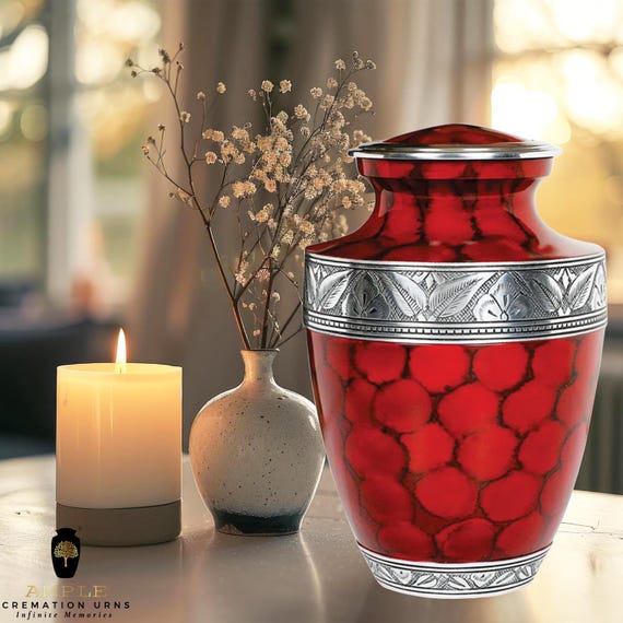 Handcrafted Meena Coated Aluminum Cremation Urn – Elegant Memorial