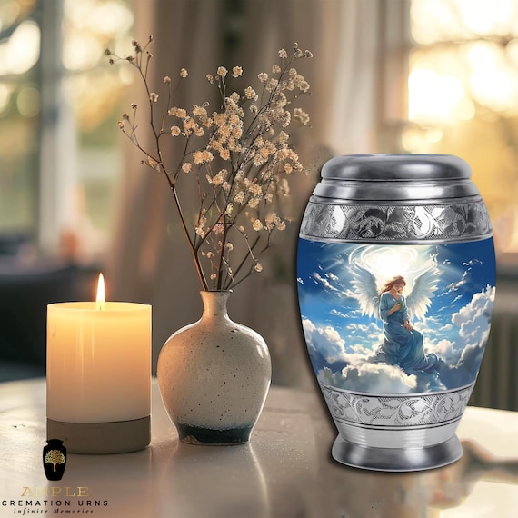 Ample Cremation Urns Aluminium Cremation Vessel with Elegant Handcrafted Design for Honoring Loved Ones’ Final Resting Place