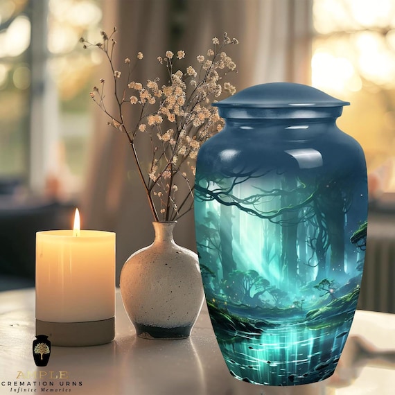 Handcrafted Aluminum Cremation Urn – Eternal Honor Meena Coating, Large/Keepsake Options