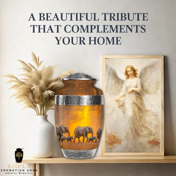 Handcrafted Meena Coated Cremation Urn: Elegant Memorial Vessel